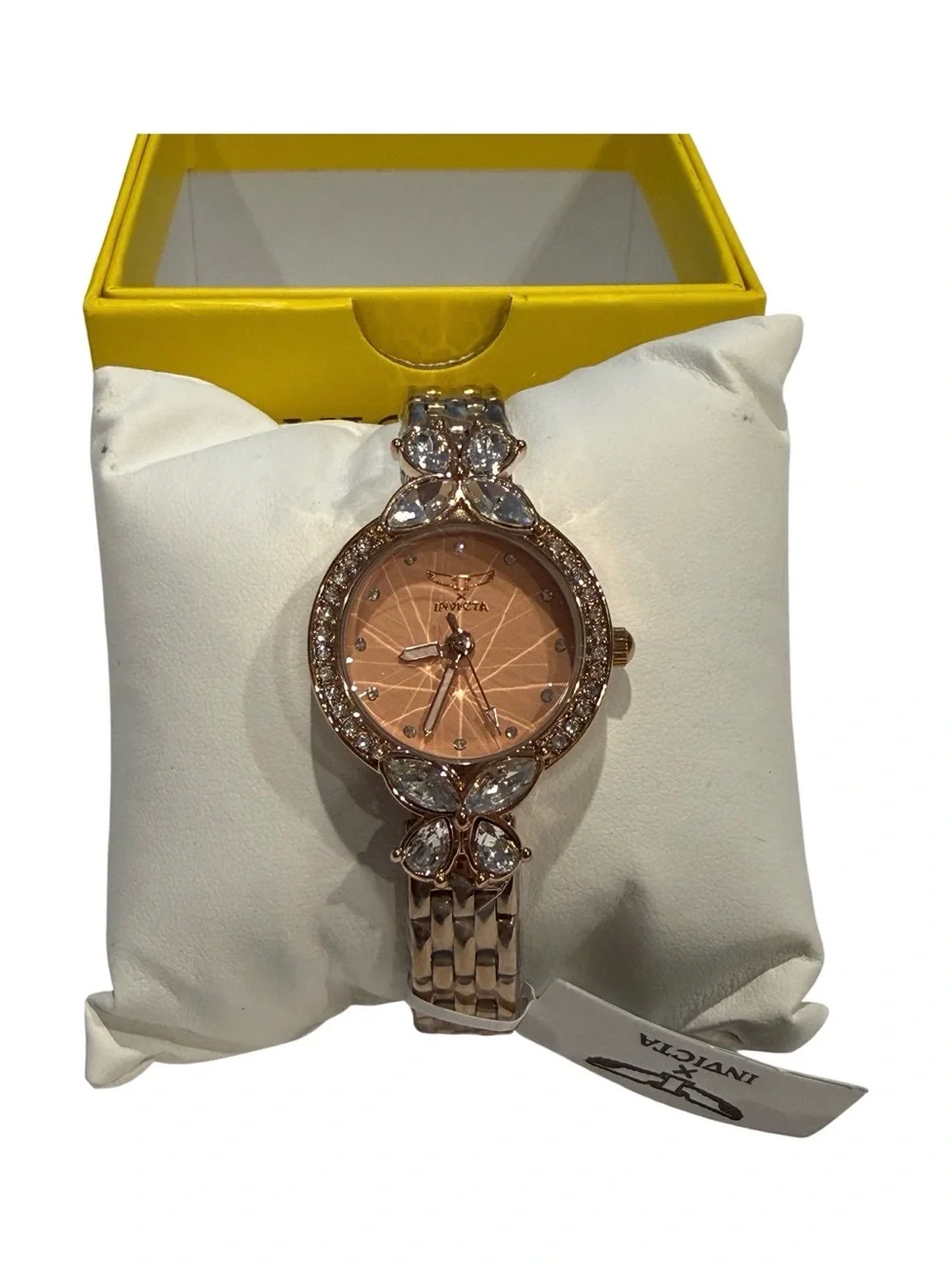 NEW Invicta Rose Gold Crystal Butterfly Bracelet Watch 30mm